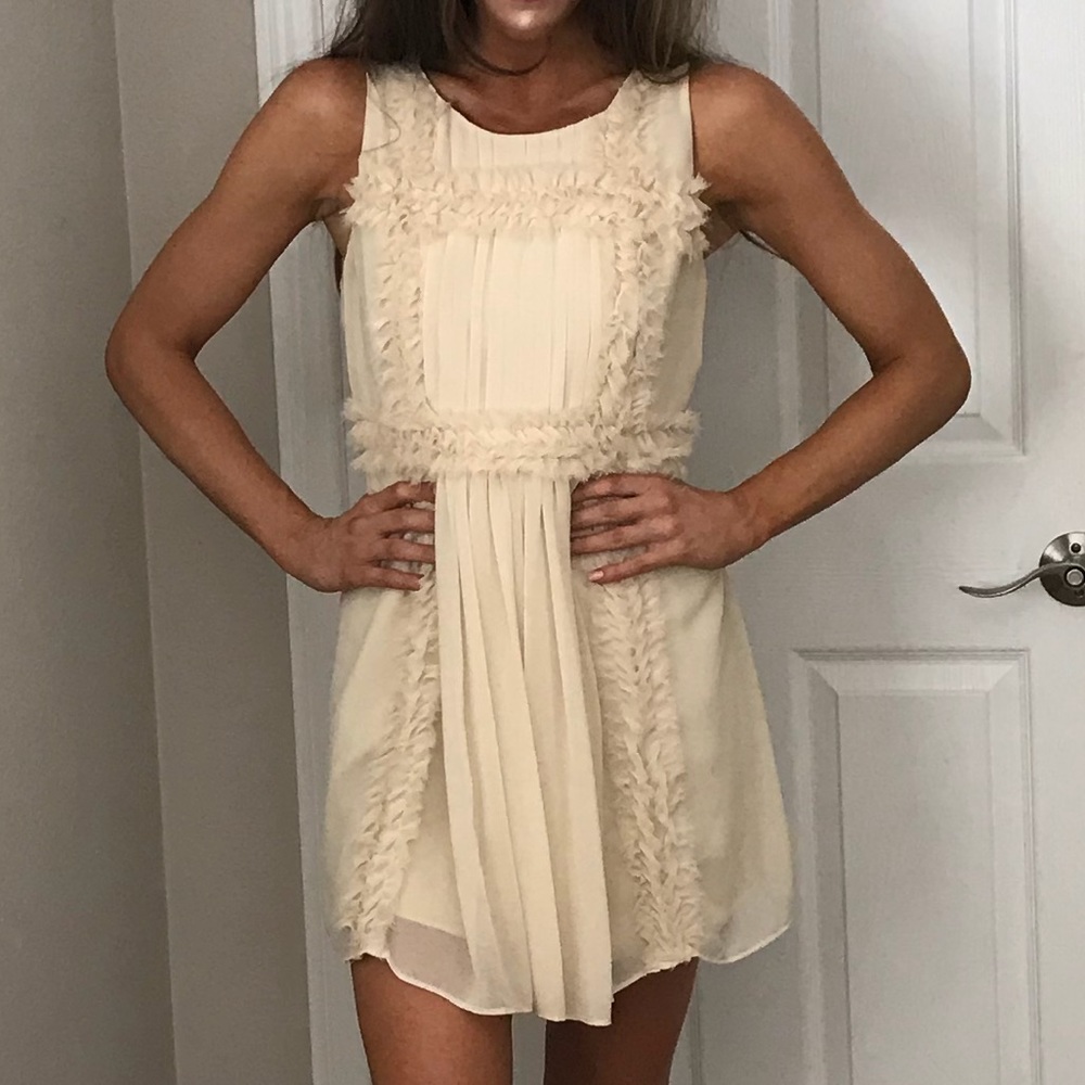 Forever 21 Cream Chiffon Dress